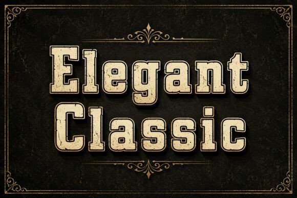 Elegant Classic: The Bold Vintage Font with Rugged Appeal