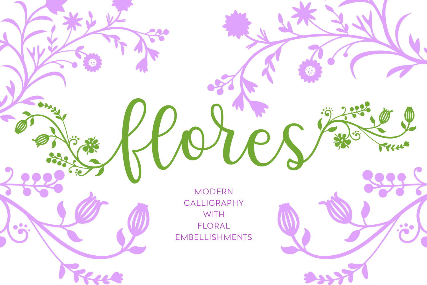 Flores: The Modern Calligraphy Font with Integrated Floral Swashes