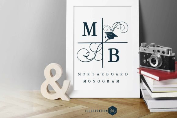 Mortarboard Monogram Family: Crafting Academic Elegance